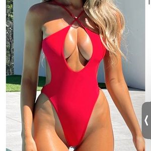 Red “Colombia” White Fox bathing suit